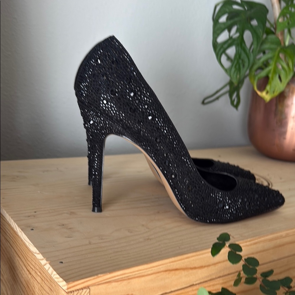 Charlies Black Embellished Heels